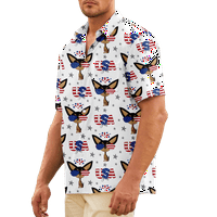 Patriotska havajska majica za muškarce Četvrti jul Dan nezavisnosti Proslava gumb za ispis niz majicu