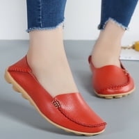 Daeful dame stanovi Kožne natike Komforne casual cipele hodanje prozračnih klizanja na mokasinima crvena
