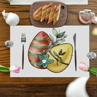 Kuhinja SRETNI UESSTER PEEPS Placemat Hop Bunny Stolni prostirki Sezonski opruga Plable Place Mats Dekoracija