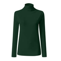 Moda Žene Solid Color Turtleneck Dugi rukav Klipting Thirt Slim bluza Top Hot8SL4487379