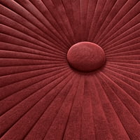 SIMPLI Početna Grafton Velvet okrugli pouf u maroon baršun tkanina