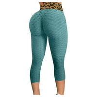 Joga hlače za žene sa džepovima Žene Trendy Print Yoga hlače plus veličina casual visoke struke Sportske