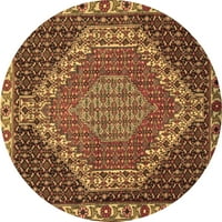 Ahgly Company u zatvorenom okruglom medaljon smeđe tradicionalne prostirke područja, 5 'krug