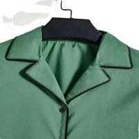 Grafički ovratnik pisma Pajama setovi kratkih rukava zeleni muški loungewear set PJ set