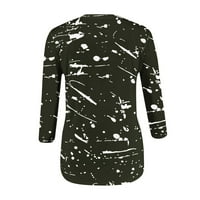 Jsaierl rukav vrhovi žene Ljeto Loose Fit Crewneck T košulje Grafički prozračivo meke bluze Tri četvrtine
