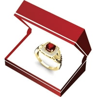 DazzlingRock kolekcija 14k Garnet, šampanjca i bijeli dijamant Swirl Halo Style zaručni prsten za brisanje,
