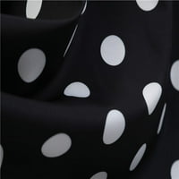 Hesxuno ženski V-izrez retro print polka-točka dugih rukava u obliku luka lukav kravata velika ljuljačka