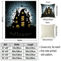 HALLOWEEN pokrivač s jastukom, trostruki pokrivač s kosturom za spavaću sobu kućna spavaća dekor Halloween, # 377,59x79 ''
