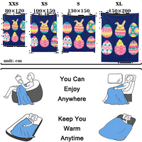 DICASSER Uskršnja jaja Zec bacanje pokrivača sa jastukom s jastukom za toplu ugodne plišane flanelne