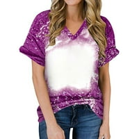 Ljetni vrhovi za žene modna casual labava bluza tiy-dye tiskanje s majicom za majicu Bluza Print TEE