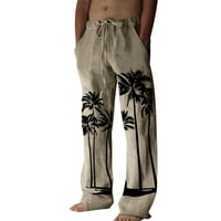 Muške hlače Moda Ležerna vježba Jogging Trčanje Mali ispis Pamuk Ispiši posteljina džepa čipkaste pantalone