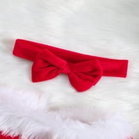 Allshope Baby Girg Božićne odjeće s dugim rukavima kapetane haljine s trakom za glavu Postavi novorođena