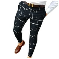 B91XZ MENS casual pantalone Muškarci Slim Fit Print patentni zatvarač pantalone hlače muške casual modne