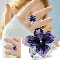 Prsten ženski pjenušava dijamantni leptir prsten prstena za prste prsten cirkonijski prsten za angažman