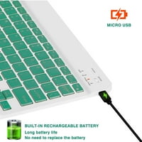 U lagana ergonomska tastatura sa pozadinskim RGB svjetlom, višestrukim tankom punjivom tastaturom Bluetooth