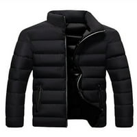 WRCNOTE MENS Full zip odjeća Lagani topli štand ovratnik kaput čvrste boje premalo s džepovima crna