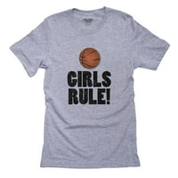 Djevojka košarkaška tima pravi pravilo grafičko muško siva majica
