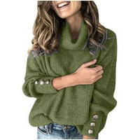 Dasayo baggy dukserirt za žene Ženska turtleneck pleteni džemper džemper s dugim rukavima Elegantni