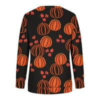 Ženske vrhove Jesen ženske modne modne otisnute labave dugih rukava Bluza okrugli vrat casual vrhovi