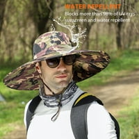 Bodhum muški šešir od sunčanih ruba, ribarski šešir s prozračnim mrežama i vjetrovim konopom, savršen
