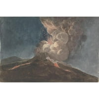 Isaac zavarivanje crna modernog uokvirenog muzeja Art Print pod nazivom - Vesuvius u erupciji