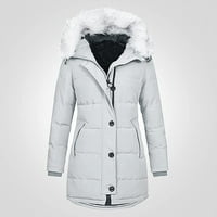 Dabuliu Winter Faux- 'Kaput za crtanje tople žene Zimska modna kapuljača Fleece jaknu kaput ženske plus