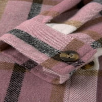 Inevenn ženska ležerna ploča od vunene vunene majice majica dugi jakni kaput