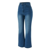 Ženske Jeans Bell dno za visoko strukne pantalone za rastezljive pantalone za žene za žene