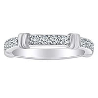 Okrugli rezani bijeli prirodni dijamantski vjernici vjenčani prsten za vjenčanje u 14K čvrstog bijelog