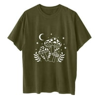Majice kratkih košulja za žene Drop Basic Tops Crewneck Dukseri Trendy Vintage Gothic Sun and Moon Print