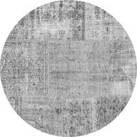 Ahgly Company u zatvorenom okruglom patchwork sivom prijelaznim prostirkama, 8 'kruga