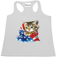 Ženski trkački tenk top - američka zastava mačka
