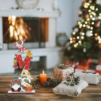 Božićne ukrase, božićni ukras set rožova bez lica sa drvenim čipom od drveta, privjesak za čip božićne