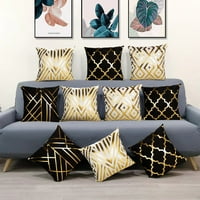 Set jastuka navlake × zlatna folija Početna Dekorativna crna i zlata