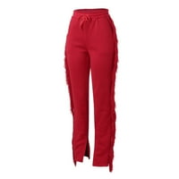 Ženske hlače Ležerne modne čvrste boje topli dužnici Split Tassel casual pantalone hlače žene