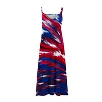 Maxi haljine za žene V izrez Haljina za plažu Spaghetti remenske haljine 4. srpnja haljine Žene Žene