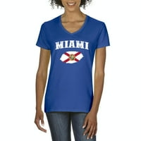 MMF - Ženska majica V-izrez kratki rukav, do žena Veličina 3XL - Miami