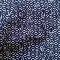 Onuone pamuk poplin kraljevska plava tkanina Geometrijska kornjača i ptica afrički prekrivajući zalihe