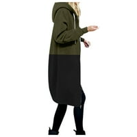 Ženski topli patentni patentni zatvarač dukseri dugi kaput jakna dugačak kaput vrhovi kaputi za žene