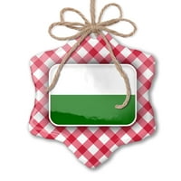 Božićna ornamenta Styria Flag Regija: Austrija Red Plaid Neonblond