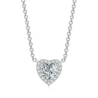 Ogrlica od Feledorashia za Dan ženska Dan Dame Ladies Love Diamond Vječni kristal Clavicle Heart Privjesak