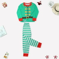 Honeeladyy Božić Family Pajamas Boys Giržić Božićne modne slatke print Top hlače odijelo Porodično roditelj-dijete