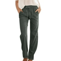 Durtebeua pantalone za žene visoke čekinske vinske vinske visoke elastične struke Solidne sportske hlače
