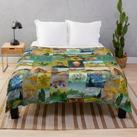 Pokrivač zvjezdane noći Vincent Van Gogh Art Print bacajte pokrivač Lagana udobna za kauč na kauč na