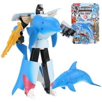 Yoodods Dječji igrački transformator robot morski pas ocean anime figurin poklon za Božić