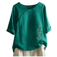 Aueoeo bluze za žene plus veličine, ženske cvjetne tiske kratkih rukava casual majice Ljetni boho tunički
