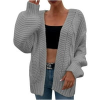 Modna žena majica s dugim rukavima, jesenski džemper kardigan čvrsta bluza vrhovi zimskih kaputa za