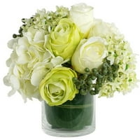 Stil Umjetni svileni mješani cvjetni aranžmani u dekorativnoj vazi