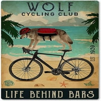 Wolf Biciklistički klub Metalni limenki znak, život iza barova Soba Metalni zidni ukras retro bar klasični