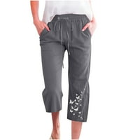 Mrat ženske hlače za žene visoki struk Slim Yoga Capris pantalone Solid Color Stretch Capris za žene
